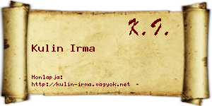 Kulin Irma névjegykártya