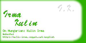 irma kulin business card